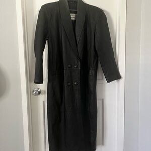 Women's Vintage Black Double-Breasted Coat